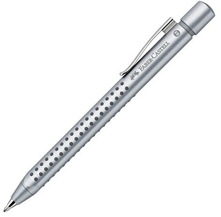 FABER-CASTELL 144111 - Kugelschreiber GRIP 2011, Mine M, Schaftfarbe silber, 1 Stück