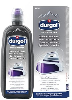 durgol swiss vapura – Détartrant spécial anti-calcaire pour les centrales à vapeur et les nettoyeurs à vapeur – Enlève efficacement le tartre – 1 x 500ml, Non applicable