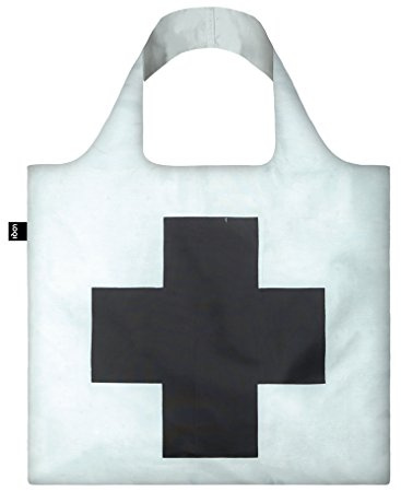 LOQI Kazimir Malevich Einkaufstasche / Reisetasche Reise-Henkeltasche, 50 cm, Black Cross