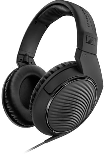 Sennheiser Professional HD 200 PRO Closed-Back Around-Ear DJ and Monitoring Headphones - 2M Single-Sided Cable and 1-4 inches Stereo Jack Adaptor Included - Black (507182)
