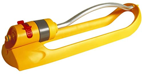 HOZELOCK - Rectangular Oscillating Sprinkler Plus 180 m² : Small-area Spray Sprinkler on Sled, Ideal for Lawns and Established Plants, Adjustable Oscillation Zone: 15 Jets Uniform Watering [2972P0000]