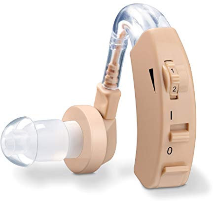 Beurer HA 20 Hearing Noise Amplifier With Ergonomic Fit Behind the ear, Individual Adjustment to the Ear Canal, Volume Continuously Adjustable - Nude