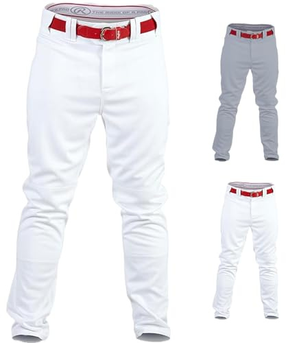 Rawlings Jugend Premium Baseball/Softball semi-Relaxed Passform Paspel Hose, Jungen Mädchen, YPRO150-W-89, weiß, M