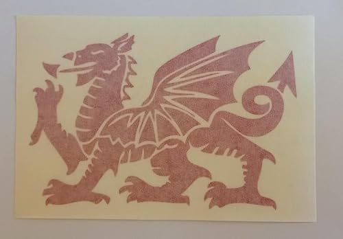 Dazzle Glitter Tattoos 2 x kleine walisische rote Drachen Auto Autoaufkleber 14 x 9 cm Decal Van Motorrad