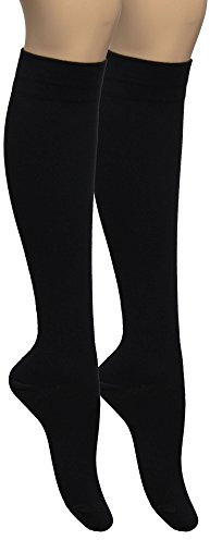 Vitasox 44450 Stützkniestrümpfe Reisekniestrümpfe Baumwolle Damen Herren Stützstrümpfe Kompressionsstrümpfe 6er Pack schwarz 35/38