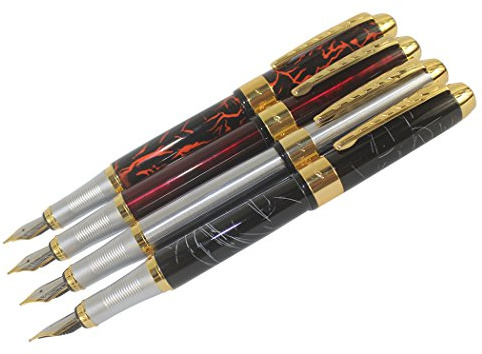 Gullor 4 Stück Jinhao 250 Füllfederhalter in 4 Farben, 2 Arten von Schreibfedern