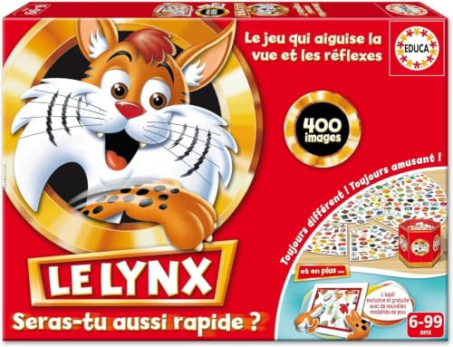 Educa - Le Lynx 400 Images | Jeu d'Observation et de Rapidité | Développe Réflexes et Mémoire Visuelle | 2-6 Joueurs | Dès 6 Ans (16042)
