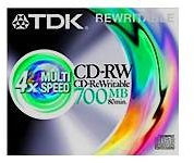 TDK - 1x CD-RW 700MB (80min) - almacenaje media