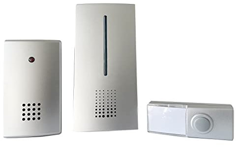 Heidemann Funkgong Set HX Duo (2 Empfänger, 1 Sender, weiß, max. Reichweite 100 m, optisches Rufsignal, 8 Melodien einstellbar, Klingel, Türklingel) 70804