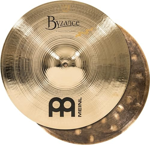 Meinl Cymbals Byzance Brilliant Derek Roddy Plato Serpents Hihat de 14 pulgadas (35,56cm) Platillos de Batería - Pareja - Bronce B20, Acabado Brillante (B14SH-B)