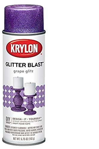 Krylon K03813A00 Glitter Blast Glitter Spray Paint for Craft Projects, Grape Glitz, 5.75 oz