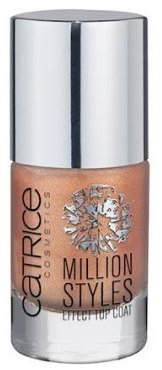 Catrice Cosmetics Million Styles Effect Top Coat Nr. C03 Miss Money Penny Farbe: Transparent Gold / Bronze Glitzer Inhalt: 10ml Überlack für unbegrenzte Stylingmöglichkeiten. Nail Polish Nagellack Top Coat