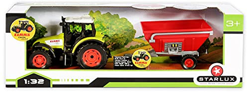 STARLUX Claas Celtis 446 traktor leksakslåda med sin kornvagn - finns i 4 olika versioner - leksak för barn 3 år och äldre - 802038
