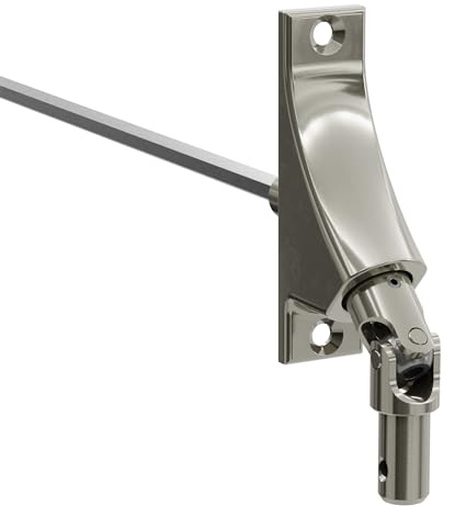 DIWARO.® | Rolladen Gelenklager G093, 90 Grad Umlenkung, Grundplatte 22 x 85 mm mit 2 Befestigungslöcher, Kurbelzapfen Anschluss 11,9 mm, Antrieb zum Rolladengetriebe 6 mm Sechskant.