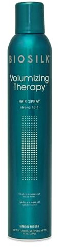 BioSilk Volumizing Therapy Strong Hold Hair Spray, Adds Volume, Strength & Shine, Long-Lasting Style, Silk & Rice Proteins, Sulfate-Free, Paraben-Free, Cruelty-Free, 10 Oz