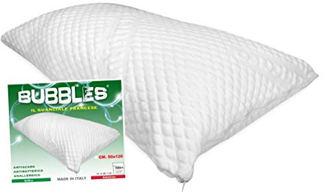 Tex family GUANCIALE Letto 1 Piazza e Mezza Francese 1 1/2P Misura 50x120 cm, Antiacaro, Anallergico, Made in Italy, Doppia Federa Cotone e Memory Massaggiante