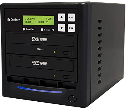 Optiarc 1 to 1 24X Burner M-Disc Support CD DVD Duplicator - Standalone Copier Duplication Tower OPT-S1T-DVD-BK