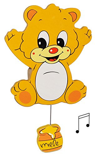 alles-meine.de GmbH Spieluhr aus massiven Holz - Teddy/Bär Wiegenlied - Guten Abend Gute Nacht - Kinderzimmer Melody - Tiere - Musikspieluhr für Kinder mit Spielwerk - Wand..