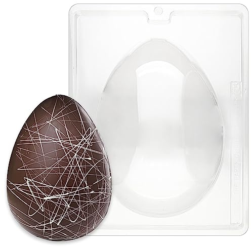 CybrTrayd Chocolate Candy Mold – 2LB. Egg Shape – 1 Cavity 8” x 5-1/2” x 2-3/4” – For Candy, Cookies, Chocolate, Soap & Plaster – Includes Instructions