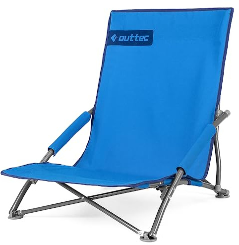 Outtec Campingstuhl Klappstuhl Faltbar bis 125 kg, Blau