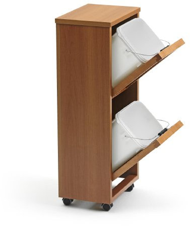 Arredamenti Italia ARREDAMENTIITALIA Mülltrennsystem Madera 2, Holz - 2 abnehmbare Körbe - Farbe: Kirsche Holz AR-It il Cuore del Legno…