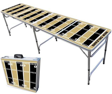 8-Foot Professional Beer Pong Table - New Orleans Football Field