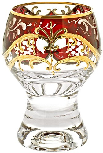 Likörglas Schnapsglas Likörkelch Golden Grape 90 ml aufwendig Handbemalt Hochwertiges Glas