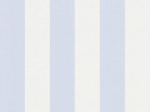 A.S. Création Carta da parati in tessuto non tessuto - a righe in blu e bianco - Carta da parati per diverse stanze - Carta da parete in 10,05 m x 0,53 m