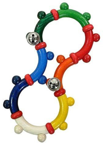 Hess Holzspielzeug 11192 - Motorik-Rassel aus Holz, in Form einer Acht, mit beweglichen Teilen, für Babys ab 6 Monaten, handgefertigt, für Greifübungen