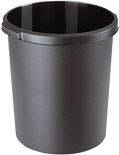 HAN 1834-13, corbeille à papier KLASSIK, élégante et pratique, extra-stable avec auges de préhension, 30 litres, noir