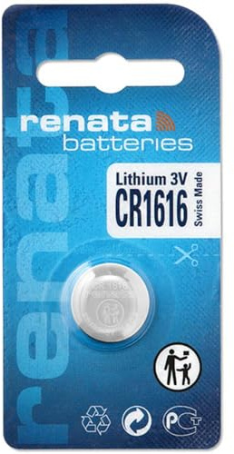 Renata CR1616 3 V Lithium Knopfzelle Uhrenbatterie), ecr1616, BR1616
