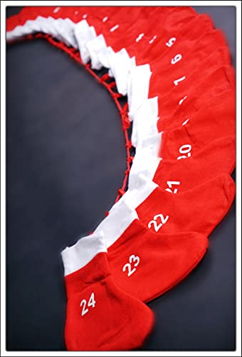 Spetebo Adventskette mit XXL Socken (18x20cm) | Adventskalender zum selber befüllen