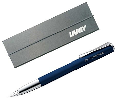 Lamy Füllhalter studio imperialblue Modell 067, Feder EF, inkl. Laser-Gravur, Farbe mattdunkelblau
