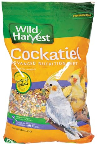 Wild Harvest Advanced Nutrition Cockatiel 8 Pounds, Seed, Grain and Vegetable Mix