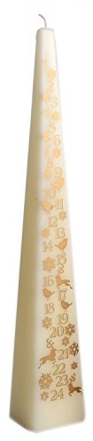 Carousel Home Pyramid Countdown To Christmas Advent Candle 33cm ~ White