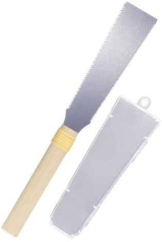 KAKURI Small Japanese Pull Saw 7 for Hobby & Craft - Ryoba Double Edge Hand Saw with Blade Cover for Rip & Crosscut - Heavy Duty Fixed Blade - Made in Japan