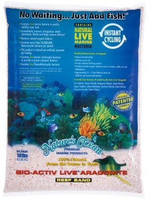 Nature's Ocean Bio-Activ Live Aragonite Live Sand for Aquarium, 10-Pound, Samoa Pink