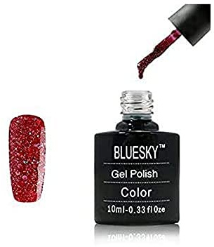 Bluesky Gel Nail Polish, Pure Love Dc005, Red Glitter, Long Lasting, Chip Resistant, 10 ml (Requires Curing Under UV LED Lamp)