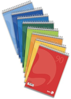 BM BeMore Spiralatblock L/C-färg 0100207 - Spiralat block med kort sida A5-storlek - 5 mm linjal med 5 mm rutor - papper 90 g/m² - förpackning 5 stycken – 9 blandade färger