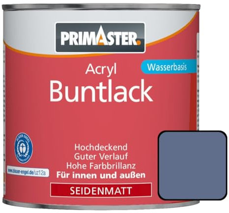 Primaster Acryl Buntlack 750ml Taubenblau Seidenmatt Wetterbeständig Holz&Metall