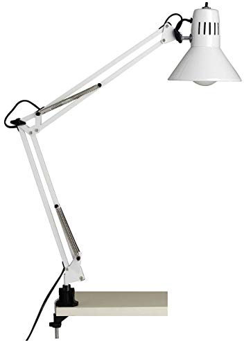 BRILLIANT lampada lampada da scrivania Hobby bianca | 1x A60, E27, 40W, adatto per lampade normali (non incluse) | Scala da A ++ a E | Con pressostato sulla testa della lampada