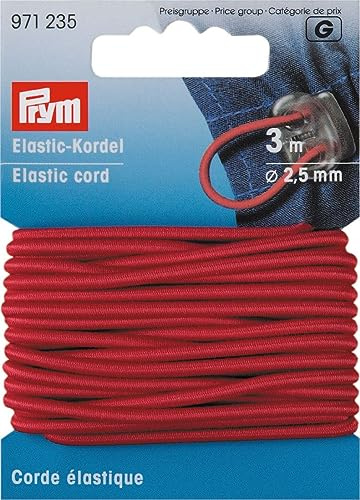Prym - Cordoncino Elastico Rosso Prym (2,5 mm, 3 m) - 1 Unità