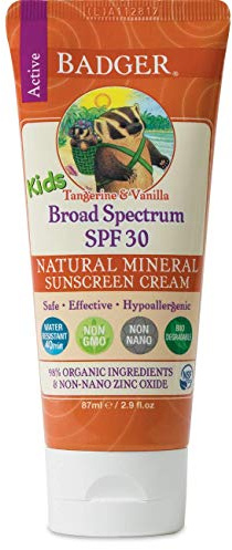 Badger Balm SPF 30, protector solar en crema para niños, 2,9 oz.