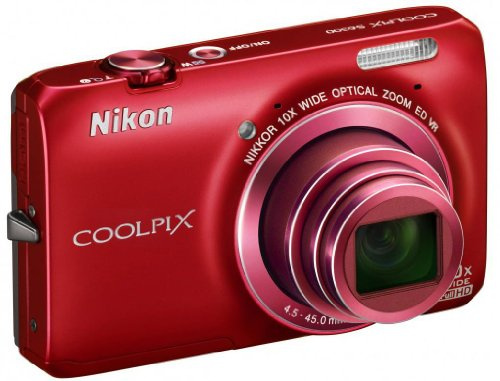 Nikon Coolpix S6300 Digitalkamera (16 Megapixel, 10-fach opt. Zoom, 6,7 cm (2,7 Zoll) Display, bildstabilisiert) rot