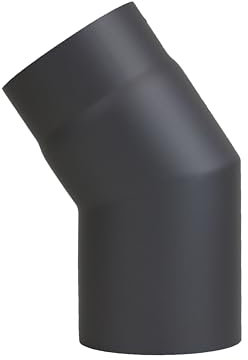 Tubo della stufa gomito 33 ° senza porta ø 120 mm Nero Starr lucidati e legno cuciture