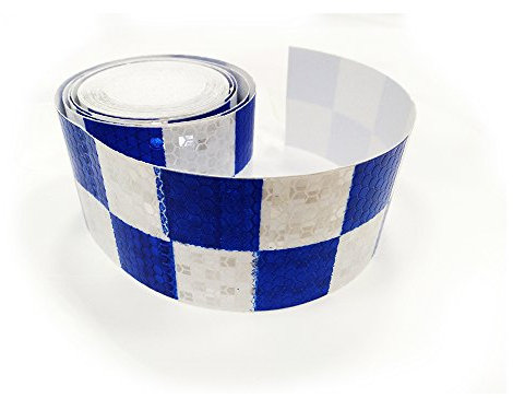 Tuqiang® Cinta Adhesiva Reflectante Cuadrada de 300 cm x 5 cm, Color Azul con Cinta Adhesiva para avisar de Seguridad, Visibilidad, luz Nocturna