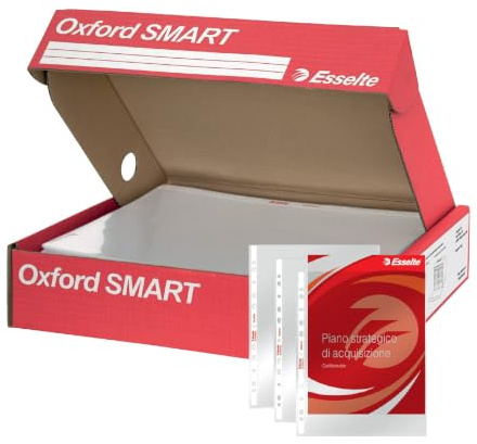 Esselte OXFORD SMART Scatola 300 Buste perforate raccoglitori A4 PP Lucido