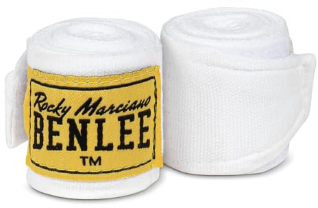 BENLEE Rocky Marciano-ränder boxbandage elastiskt 450 x 5 cm vitt