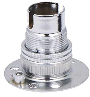 ElekTek B15 SBC Chrome Plated Brass Fixed Batten Miniature Lamp Bulb Holder Shade Ring - NOT SUITABLE for B22 Lamp/Light Bulbs - Made in UK