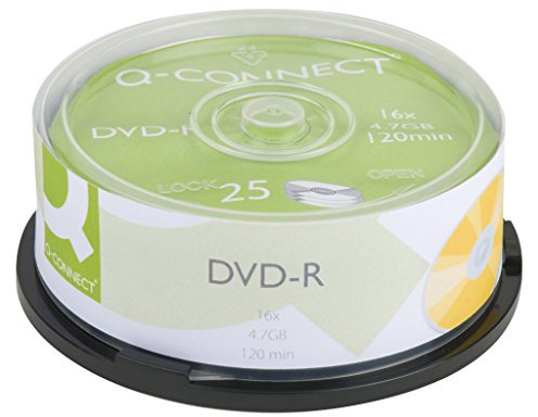DVD-R Q-CONNECT CON SUPERFICIE 100% IMPRIMIBLE PARA INKJET CAPACIDAD 4,7GB DURACION 120MIVELOCIDAD 16X BOTE DE 25 UNID